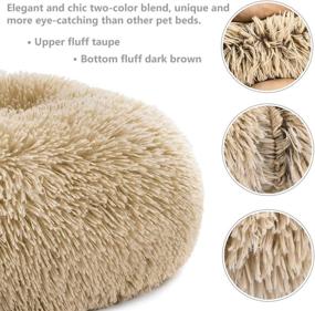 img 1 attached to 🐶 GASUR Dog Bed Cat Beds Donut, Soft Plush Round Pet Bed - Small, Mini, Medium Size - Calming Bed, Self-Warming Winter Indoor Snooze Sleeping Kitten Bed, Puppy Kennel (30*30 inches, Taupe)