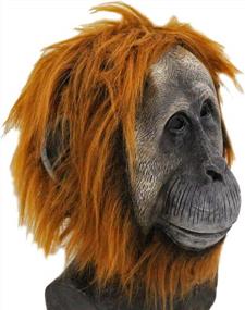 img 4 attached to Realistic Latex Gorilla Mask Animal Chimp Mask Halloween Costume Adult Fancy Dress Carnival Party Multicoloured