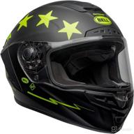 bell star dlx mips helmet (fh victory circle matte black/hi-viz - large) logo