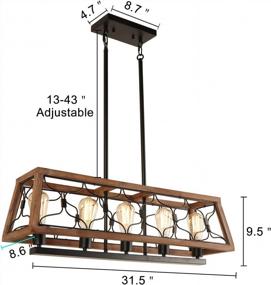 img 3 attached to Rustic Charm: Eumyviv 5-Light Farmhouse Pendant Lighting Fixture For Kitchen And Dining Room