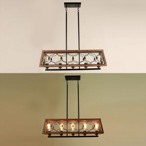 img 2 attached to Rustic Charm: Eumyviv 5-Light Farmhouse Pendant Lighting Fixture For Kitchen And Dining Room