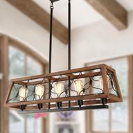 rustic charm: eumyviv 5-light farmhouse pendant lighting fixture for kitchen and dining room logo