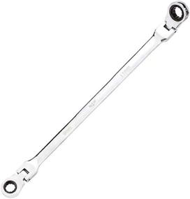 img 3 attached to Extra Long Chrome Vanadium Steel Ratcheting Wrenches With Flex-Head And Double Box-End, 72-Tooth Metric 9 Mm X 11 Mm Size By BULLTOOLS