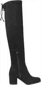 img 2 attached to TOETOS Women'S Prade-High Black Over The Knee Chunky Heel Boots - Size 12 M US