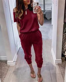 img 3 attached to Alelly Shoulder Elastic Jumpsuit Rompers Women's Clothing - Jumpsuits, Rompers & Overalls
