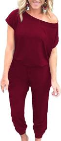 img 4 attached to Alelly Shoulder Elastic Jumpsuit Rompers Women's Clothing - Jumpsuits, Rompers & Overalls