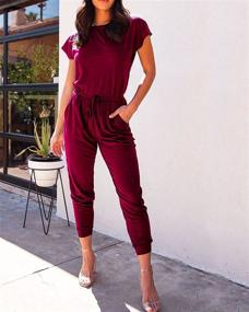 img 2 attached to Alelly Shoulder Elastic Jumpsuit Rompers Women's Clothing - Jumpsuits, Rompers & Overalls