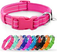 🐾 reflective dog collar by azuza - soft neoprene padded pet collar with id tag ring, adjustable for small to large dogs logo