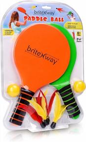 img 2 attached to Brittenway Paddle Ball Game Set With 2 Paddle Rackets, 2 Balls, And 4 Shuttlecocks - Comfortable Grip And Durable Design For Indoor And Outdoor Play At Beach, Backyard, Garden, And More