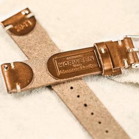 img 3 attached to Кожаный ремешок для часов ручной работы для мужчин - мягкий винтажный сменный ремешок Torbollo Horween с быстрым выпуском
