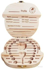 img 3 attached to 🦷 Adorable Wood Kids Tooth Box - Perfect Keepsake Organizer for Baby Teeth, Cherish Their Childhood Memories