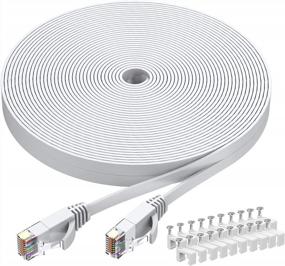 img 4 attached to BUSOHE Cat6 Ethernet Cable 50 FT White, Cat-6 Flat RJ45 Computer Internet LAN Network Ethernet Patch Cable Cord - 50 Feet