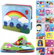 📚 zalmoxe quiet books - 3d busy book felt board for toddlers | 16 themes | interactive play kit | early learning | sensory story book | life skills education логотип