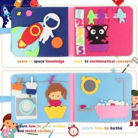 img 3 attached to 📚 Zalmoxe Quiet Books - 3D Busy Book Felt Board for Toddlers | 16 Themes | Interactive Play Kit | Early Learning | Sensory Story Book | Life Skills Education