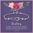 solinfor sister bracelet - sterling silver jewelry with gift wrapping, card - sister gifts from sister - two interlocking hearts bracelet for women logo