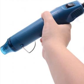 img 1 attached to Multi-Purpose Electric Heat Gun With Stand For DIY Embossing, Drying Paint And Shrink Wrapping - 300W 110V In Blue Color By MOFA