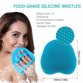 img 3 attached to INNERNEED Food-Grade Silicone Body Cleansing Brush Shower Scrubber Gentle Exfoliating Glove, For Sensitive, Delicate, Dry Skin (Blue)