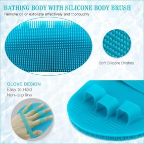 img 2 attached to INNERNEED Food-Grade Silicone Body Cleansing Brush Shower Scrubber Gentle Exfoliating Glove, For Sensitive, Delicate, Dry Skin (Blue)