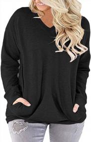 img 3 attached to Stay Stylish And Comfortable With ROSRISS Plus-Size-Tops For Women – Long Sleeve Casual Tunics With V Neck And Pockets