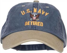 img 4 attached to US Navy Retired Military Embroidered Two Tone Cap | E4Hats.Com