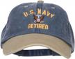 us navy retired military embroidered two tone cap | e4hats.com logo