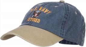 img 3 attached to US Navy Retired Military Embroidered Two Tone Cap | E4Hats.Com