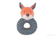 🦊 apple park organic farm buddies frenchy fox teething rattle: 100% organic cotton baby toy, hypoallergenic логотип