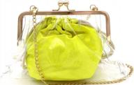 trendy cute neon color inner bag 2 in 1 kiss-lock frame clear clutch crossbody purse shoulder bag logo
