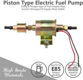 img 2 attached to 🚗 CarBole 12v Electric Fuel Pump 5-9 PSI 30GPH Gasoline and Diesel Transfer Pump for Carburetor Engine E8012S E8016S EP12S FD0002 (Gold)