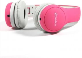 img 2 attached to Amalen Pink Wired Headphones With Volume Limit And Foldable Design For Kids