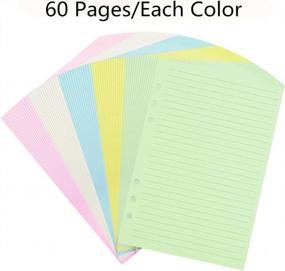 img 2 attached to 120 GSM Thick Loose Leaf Paper: A5 Refillable 6-Ring Binder Notebook Journal Planner Organizer Insert With 3 Pack Of Colored Ruled Pages For Enhanced Organization