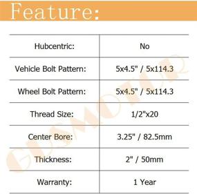 img 1 attached to 🔧 High-Quality GDSMOTU 2pc 2-inch Wheel Spacers 5x4.5 with 1/2-inch Studs for 1994-2014 Mustang, 1991-2011 Ranger, 1991-2018 Explorer, and 1987-2006 Wrangler