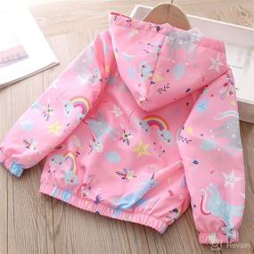 img 3 attached to 🦄 Girls Unicorn Spring Windbreaker: Toddler Fall Jackets, Lightweight Coat with Long Sleeves, Casual Hoodie for Ages 2-8 Years