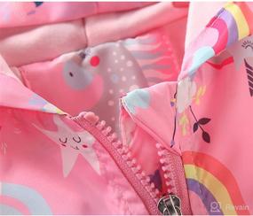 img 1 attached to 🦄 Girls Unicorn Spring Windbreaker: Toddler Fall Jackets, Lightweight Coat with Long Sleeves, Casual Hoodie for Ages 2-8 Years
