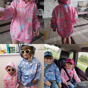 img 2 attached to 🦄 Girls Unicorn Spring Windbreaker: Toddler Fall Jackets, Lightweight Coat with Long Sleeves, Casual Hoodie for Ages 2-8 Years