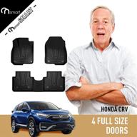 🏞️ onsmart floor mats liners for honda crv 2017-2021: weatherbeater, front & 2nd seat, tpe all weather protection, automotive odorless floor liners (black) logo