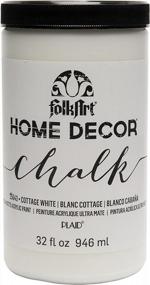 img 4 attached to FolkArt Home Decor Chalk Furniture & Craft Paint In Assorted Colors, 32 Ounce, Cottage White,25643