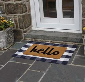 img 2 attached to Navy Blue & White Buffalo Plaid Rug 27.5X43 | Washable Indoor/Outdoor Check Rugs For Layered Door Mats