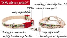 img 2 attached to 🐱 Pettsie Cat Kitten Collar: Breakaway Safety & Friendship Bracelet Set with ID Tag Tube | Durable 100% Cotton for Extra Safety | Comfortable & Soft | D-Ring for Accessories | Gift Box Included