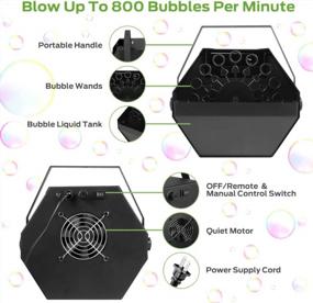 img 3 attached to Bubble Machine, Wired And Wireless Remote Control Bubble Blower Machine With Over 800+ Bubbles/M, Theefun Plug-In Kids Bubble Machine For Parties Wedding Birthday-Indoor & Outdoor Use With AC Adapter