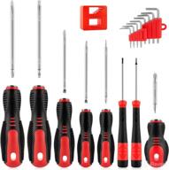 31 pcs vman magnetic screwdrivers set - double head replaceable screwdriver in zipper toolbox case | precision screwdriver set for home repair, improvement, craft | includes flat/phillips/torx/hex, non-slip design логотип