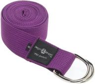 extra long cotton yoga strap with metal d-ring buckle - ideal for taller yogis and partner poses with super strength fabric logo