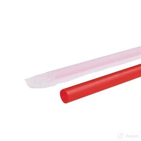 img 2 attached to 💯 Karat C9125 (Red) 10.25" Giant Straws (8mm Diameter), Paper-Wrapped, Solid Color (Case of 1200)