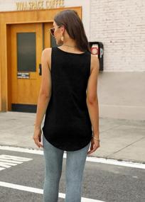 img 3 attached to Flowy Summer Tank Tops For Women: Loose Fit Tunic With Casual Scoop Neck And Long Hemline