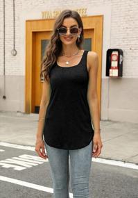 img 2 attached to Flowy Summer Tank Tops For Women: Loose Fit Tunic With Casual Scoop Neck And Long Hemline