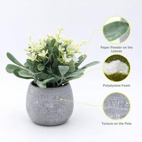 img 2 attached to 2 Pack Mini Potted Eucalyptus Artificial Plants - 5.9” X 7.9” For Home, Office, Desk Decor