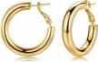sterling silver chunky hoop earrings for women - lightweight 5mm thick tube hoops jewelry gift in silver, gold, or rose gold - available in 20/30/40/50mm sizes - epirora brand logo