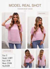 img 1 attached to Summer Casual Pom Pom Chiffon Tops For Women: HOTAPEI Crewneck Short Sleeve Blouses