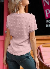 img 3 attached to Summer Casual Pom Pom Chiffon Tops For Women: HOTAPEI Crewneck Short Sleeve Blouses