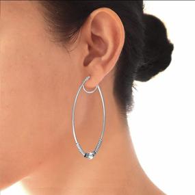 img 1 attached to Make A Statement With LeCalla'S Large Two-Tone Oxidized Balinese Hoop Earrings In 925 Sterling Silver - Perfect For Women